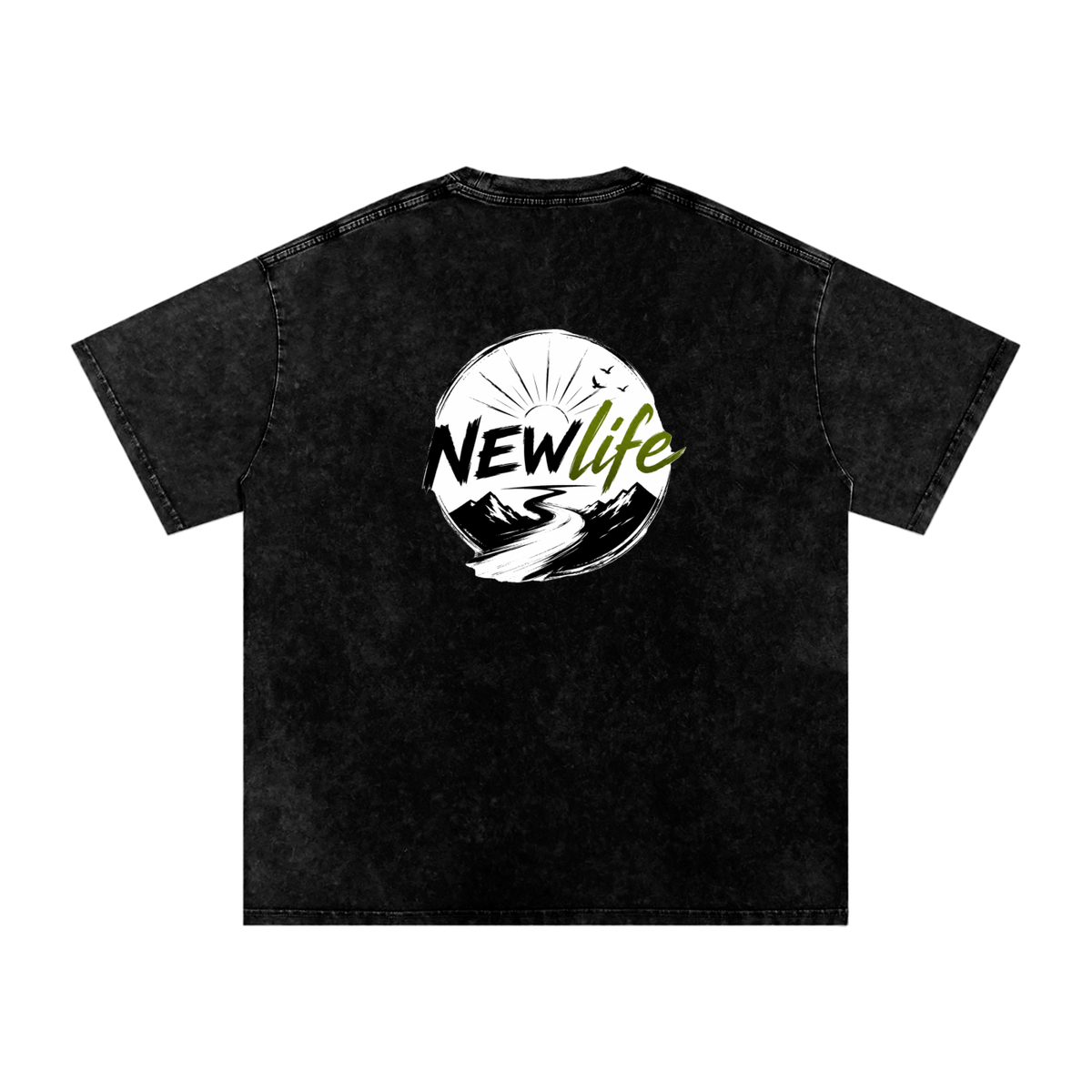 Snow Washed Oversized Cotton T-Shirt