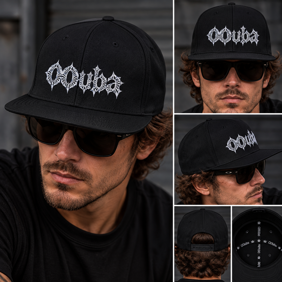 Snapback Hat — Sparkling Snowflake Cluster Embroidery